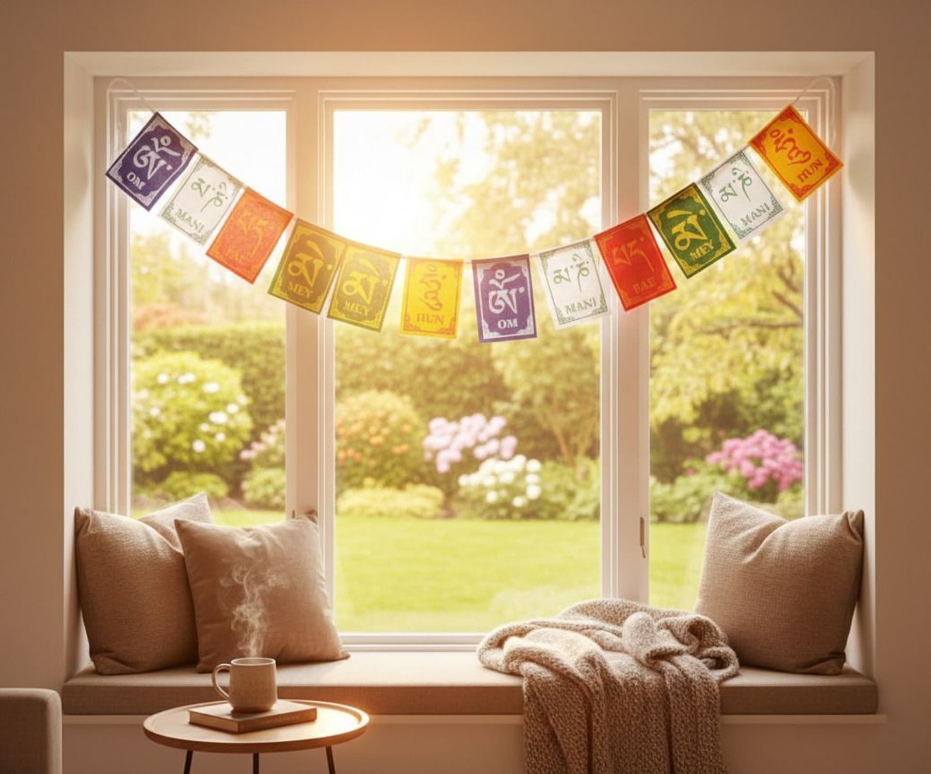 Tibetan Buddhist Prayer Flag — Car Window, Large